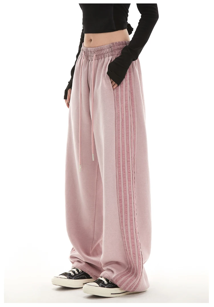 Женские мешковатые брюки в полоску