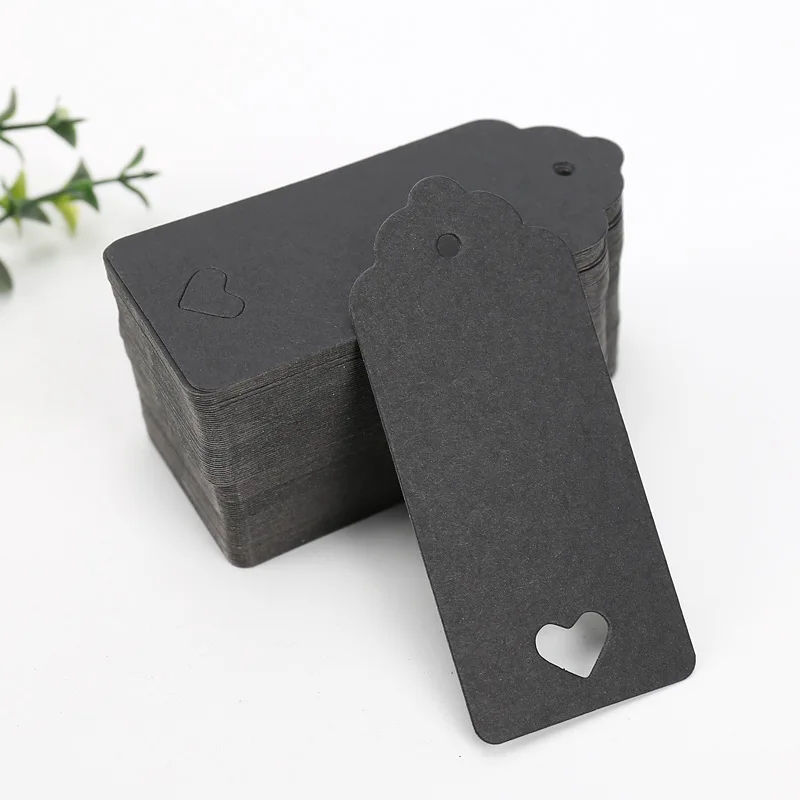 

50pcs Hollowed Heart Kraft Paper Tags Clothing Packaging Thank You Cards Garment Shoes Bag Hang Tag Ecofriendly DIY Crafts Label