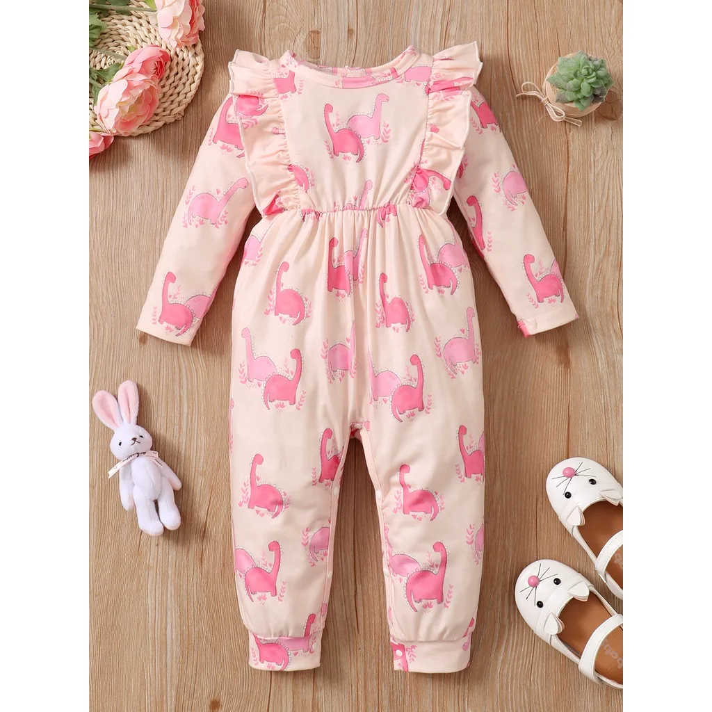 Одежда для маленьких девочек комбинезоны с рисунком фламинго Дешевые предметы