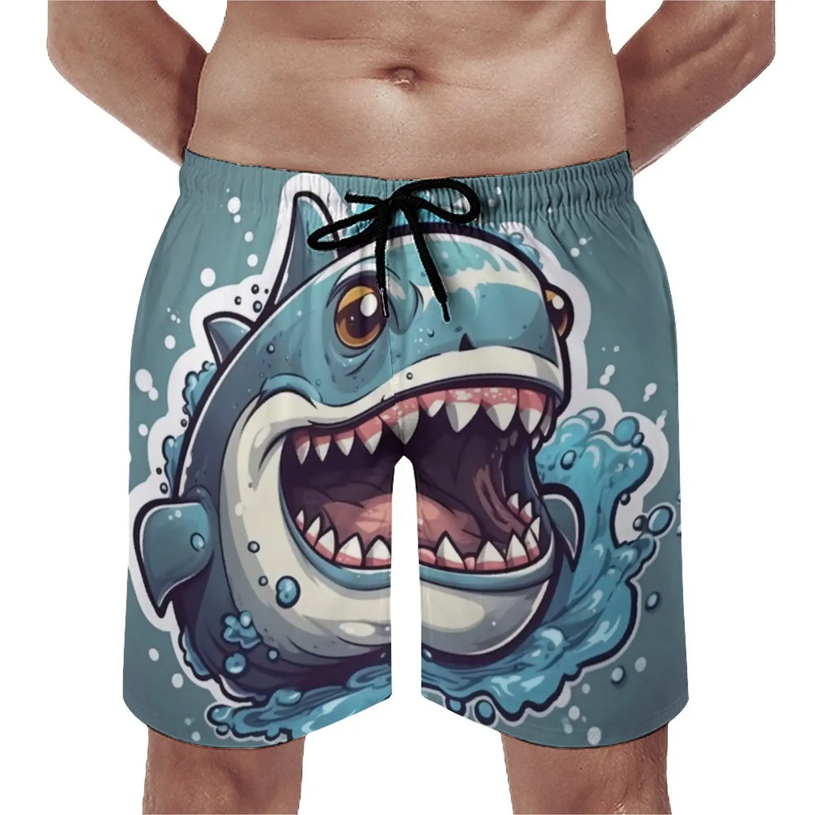 

Board Shorts Shark Casual Swim Trunks Cartoon Nature Style Male Quick Dry Sports Fitness Trendy Oversize Beach Short Pants