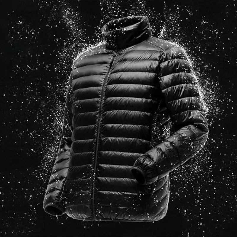 Casual Portable Spring Coat for Men Down Parkas Size 4XL 5XL Men Spring Jacket  Ultra Light Thin 90% White Duck Down Jackets
