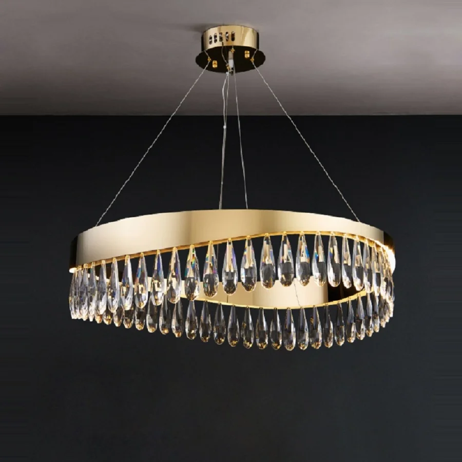 

Светодиодная Современная хрустальная люстра из нержавеющей стали с золотым дизайном, светодиодная люстра с ветвями, Подвесная лампа с блес...