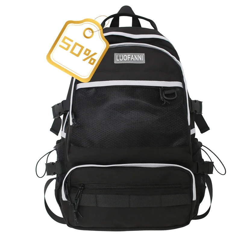 

2023 Fashion Men School Bag Boy Girl High Capacity Mesh College Backpack Trendy Laptop Male Women Backpack Female Travel Net Bag