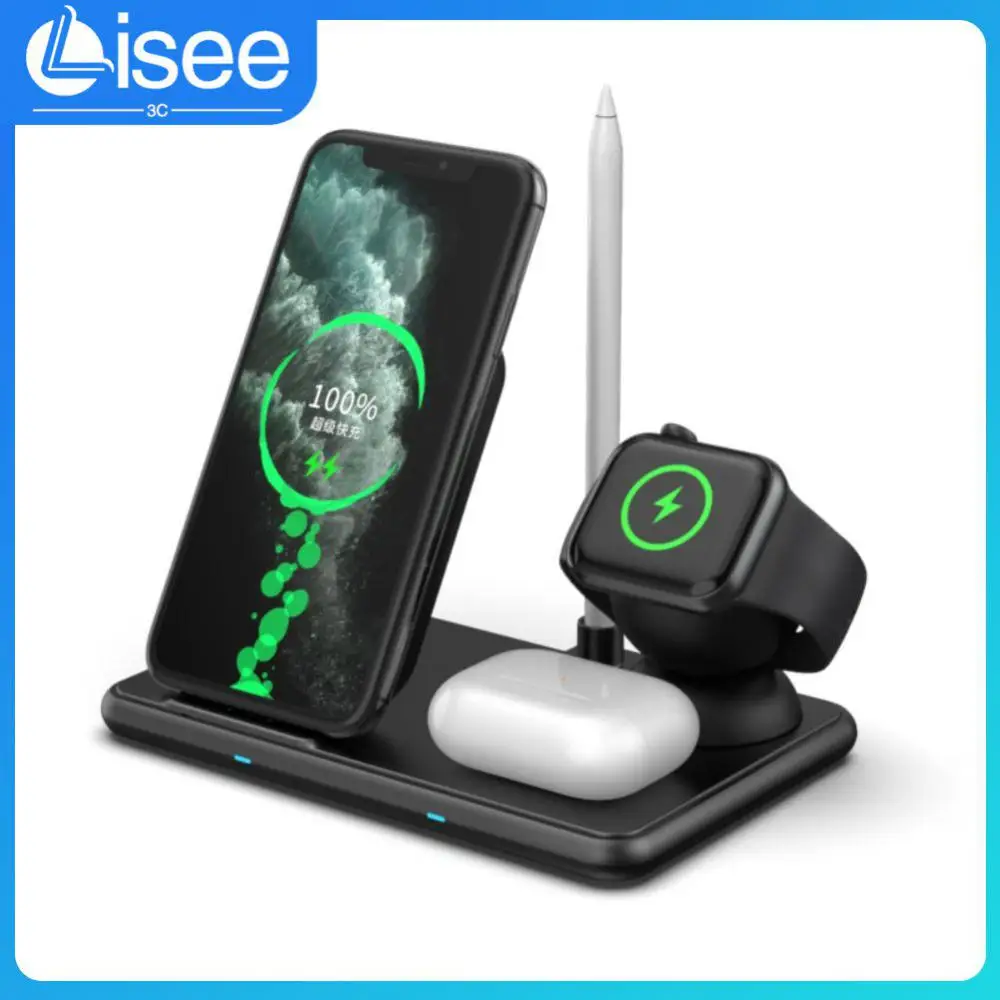 

15w Fast Charging Mobile Phone Charging Stand 4in1 Portable Wireless Charger Multifunctional Suction Wireless Charger