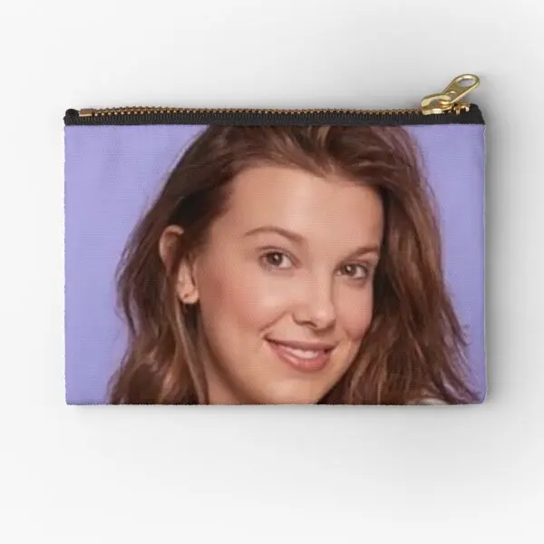 

Millie Bobby Brown Zipper Pouches Socks Key Wallet Underwear Cosmetic Bag Coin Pocket Men Packaging Storage Panties Money Women