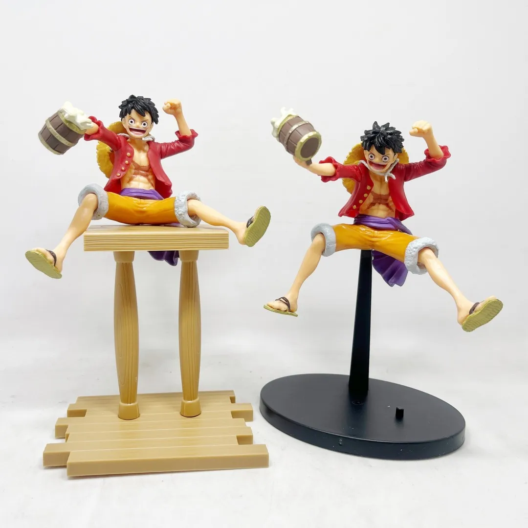 

Аниме One Piece Monkey D Luffy, питьевое вино, сидение, ПВХ экшн-фигурка, Коллекционная модель, кукла, игрушка 17 см
