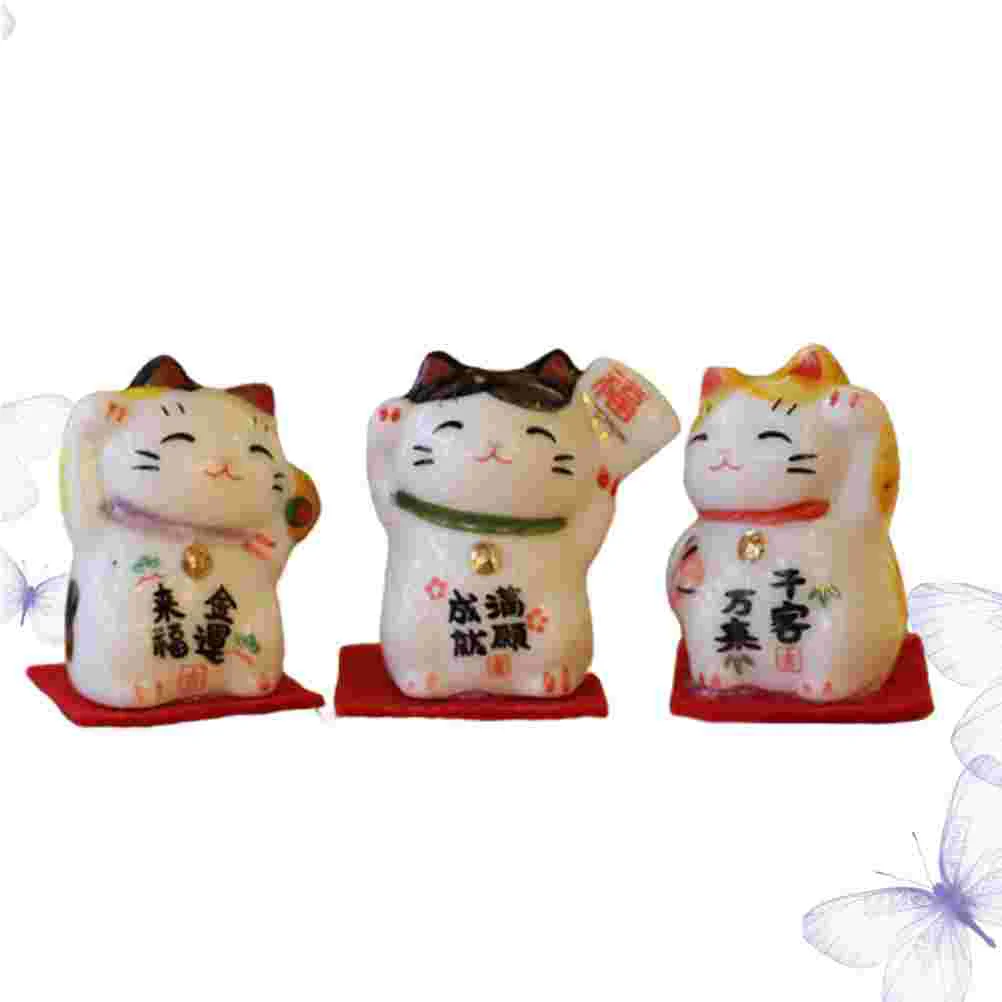 

3pcs Craft Miniatures Fairy Figurine Tabletop Adornment Figure Table Decoration Desktop Cat Decoration