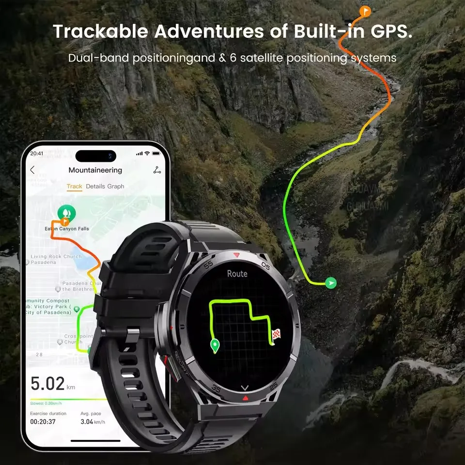 Фото 2025 Новые GPS Спортивные Смарт-часы Мужчины 1,43-дюймовый HD AMOLED Экран Компас Bluetooth Вызов Сердечный ритм Водонепроницаемые Смарт-часы 2025Новинка №3