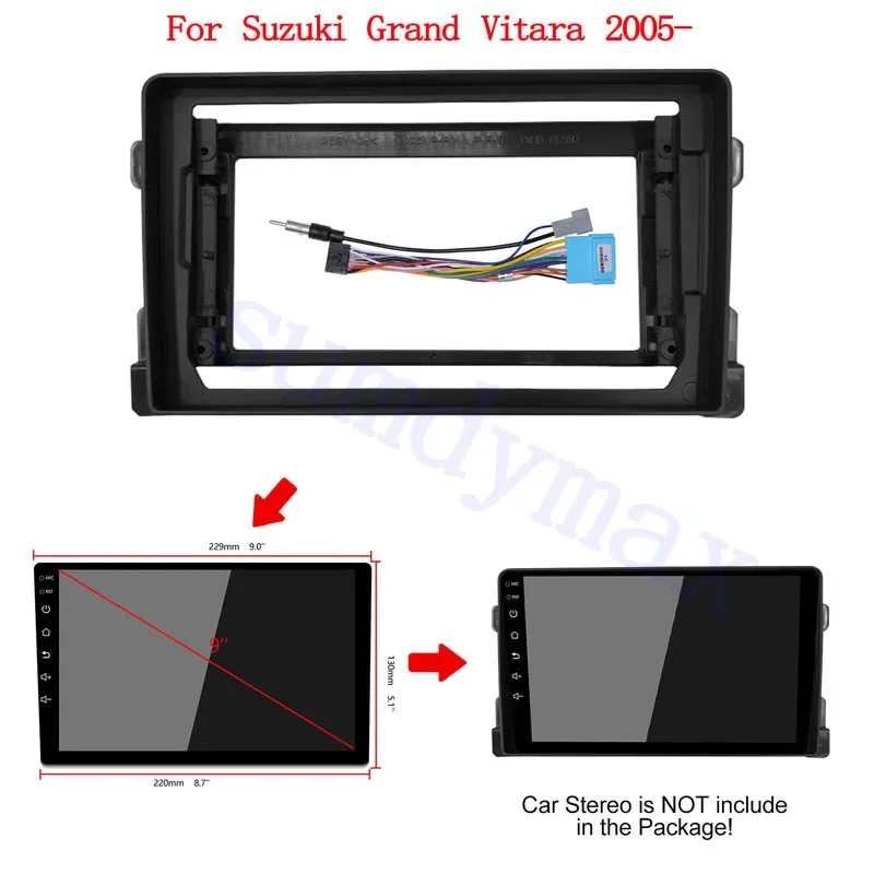 9-дюймовая автомобильная рама радиоприемника аудиоадаптер комплекты отделки