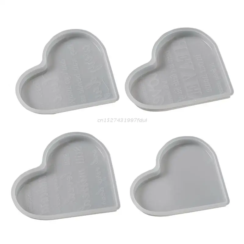 

1/4x Heart Shape Sign Resin Mold Epoxy Casting Molds for DIY Table Decor Home Ornament Craft Personalized Resin Craft