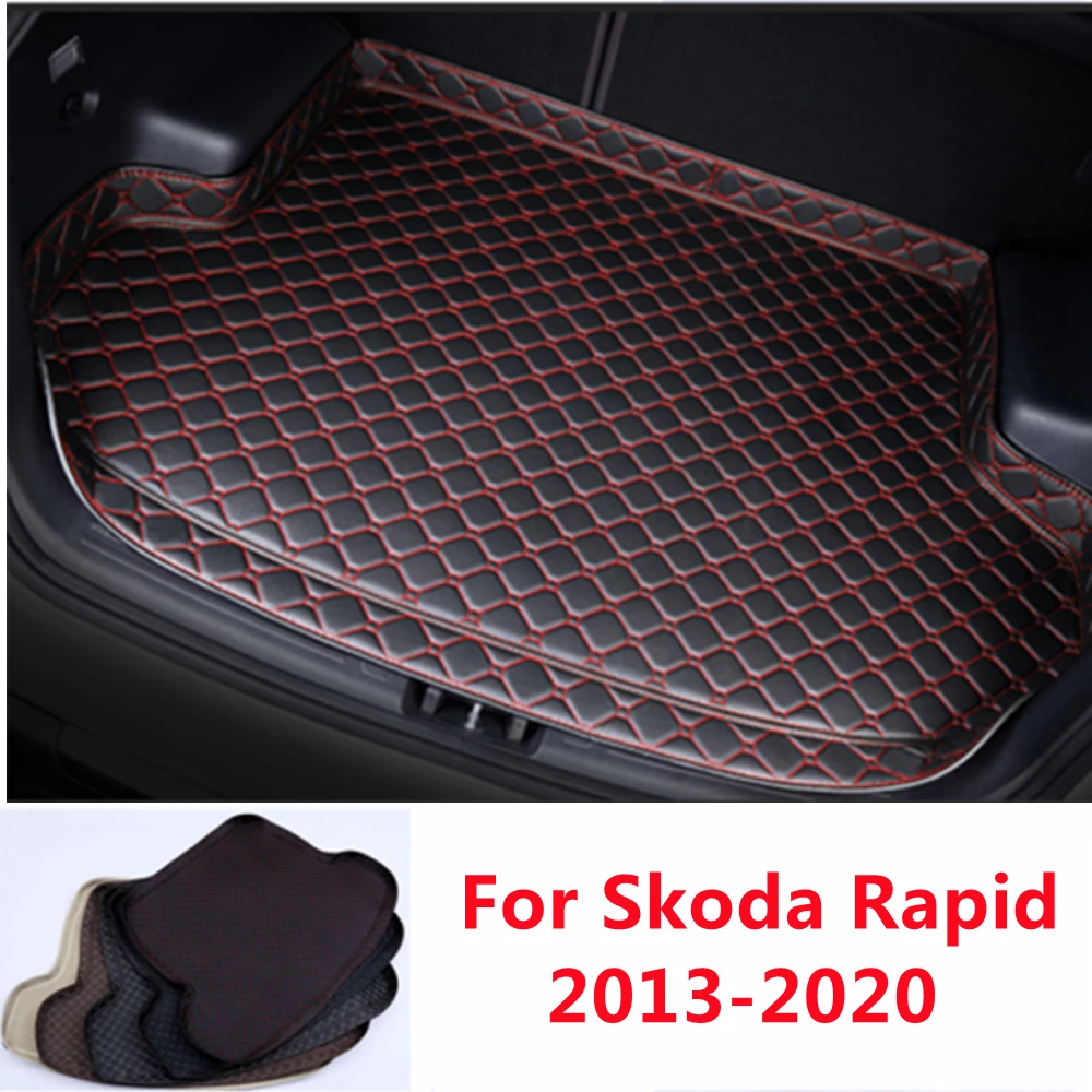 

SJ High Side Custom Fit All Weather Car Trunk Mat AUTO Parts Rear Cargo Liner Cover Carpet Pad Fit For Skoda Rapid 2013-14-2020