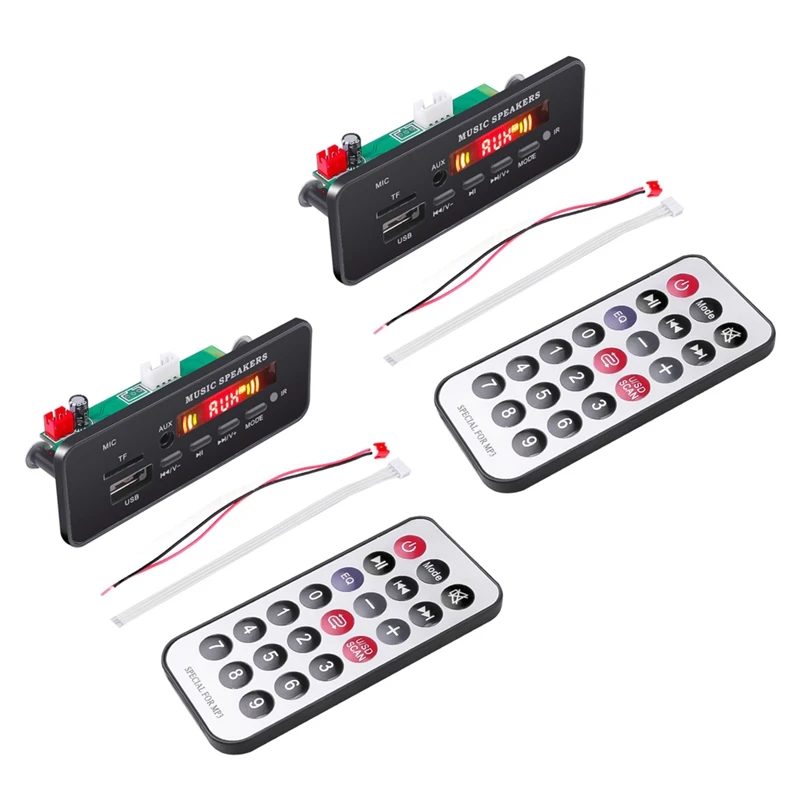 

2X 12V Car Bluetooth Decoder Board TF Card Fm Radio Mp3 Audio Module For Car Remote Music Speaker USB Power Supply