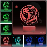 2022 qatar world cup table lamp top 32 team rgb night light 3d remote control switch bar light football commemorative light