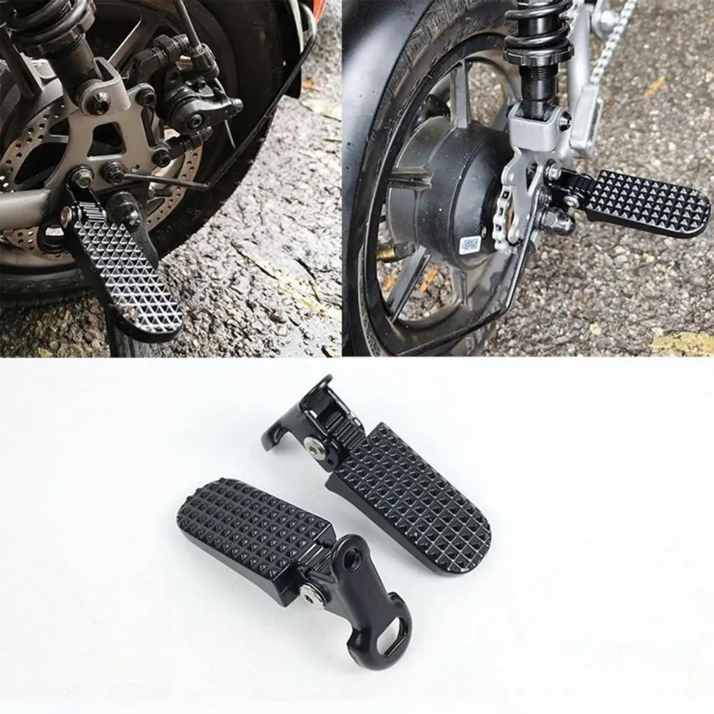 E-bike Pedal Bike Rear Pedals Premium Aluminum Alloy Folding Bike Pegs for E-bike Non-slip Footrests with Quick Release Pedals