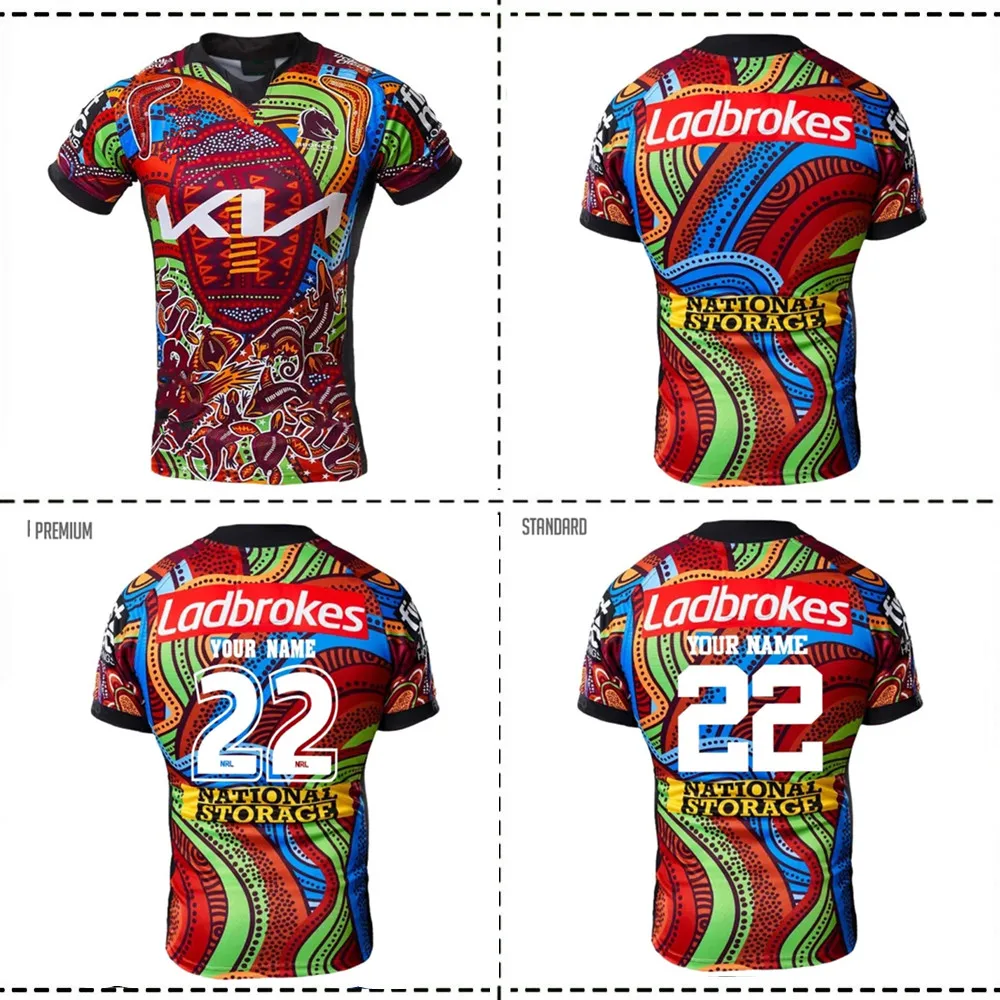 

2022 BRISBANE BRONCOS INDIGNEOUS RUGBY JERSEY 2022/2023 Brisbane Broncos Indigenous Rugby Jersey SHORTS size S--5XL