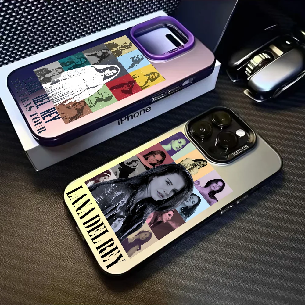 Чехол для телефона Singer L-Lana Del Rey iPhone 16 15 14 13 12 11 Pro Max черный фиолетовый матовый