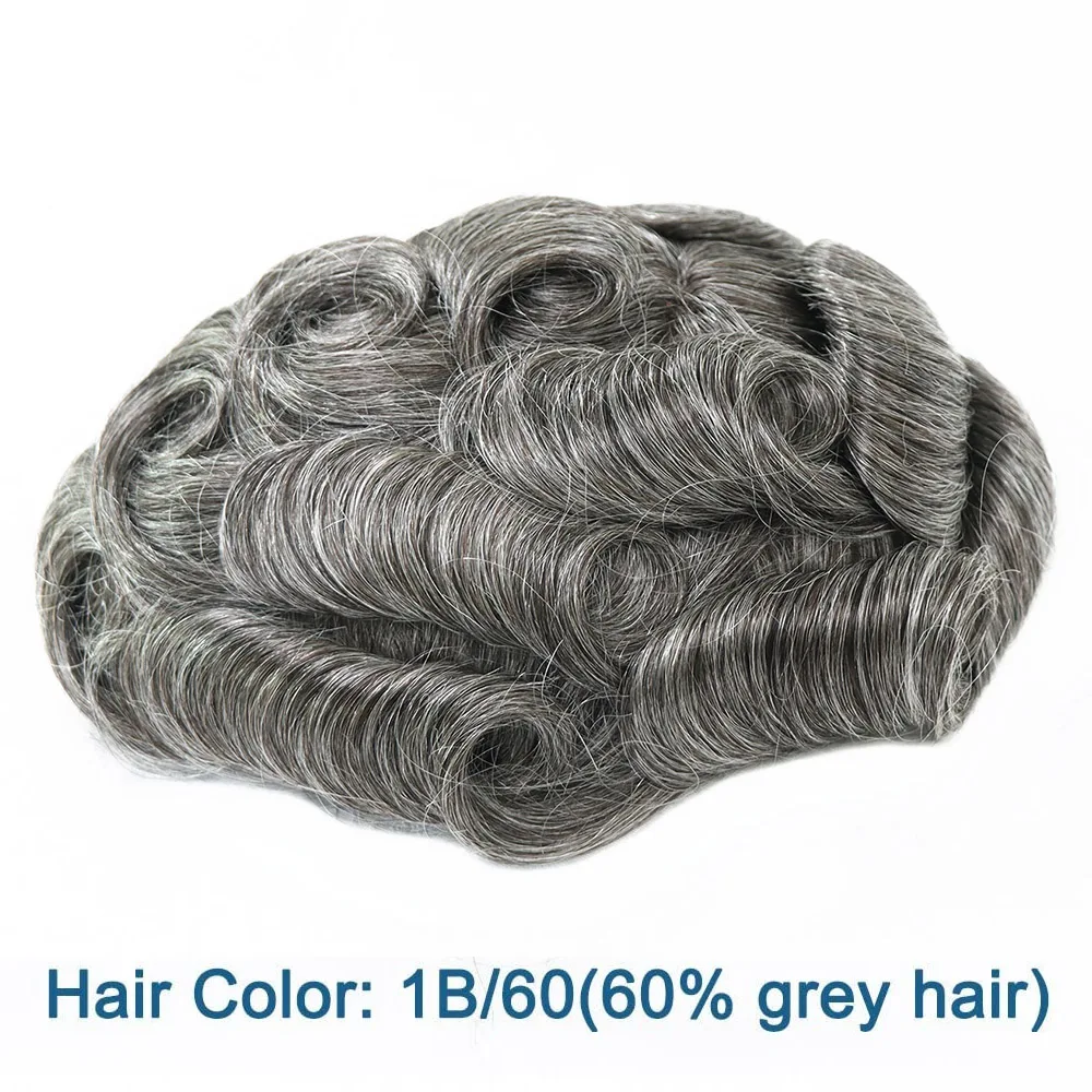 Роскошный блог Remy Hair Протез для мужчин Индийский парик с одним узлом из