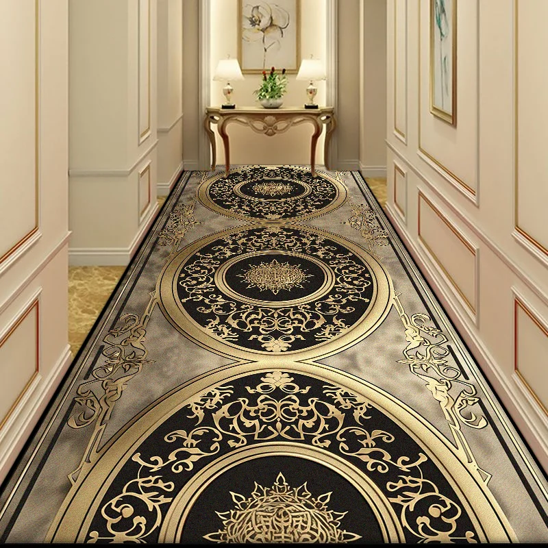 

Золотой длинный коридорный ковер из полиэстера