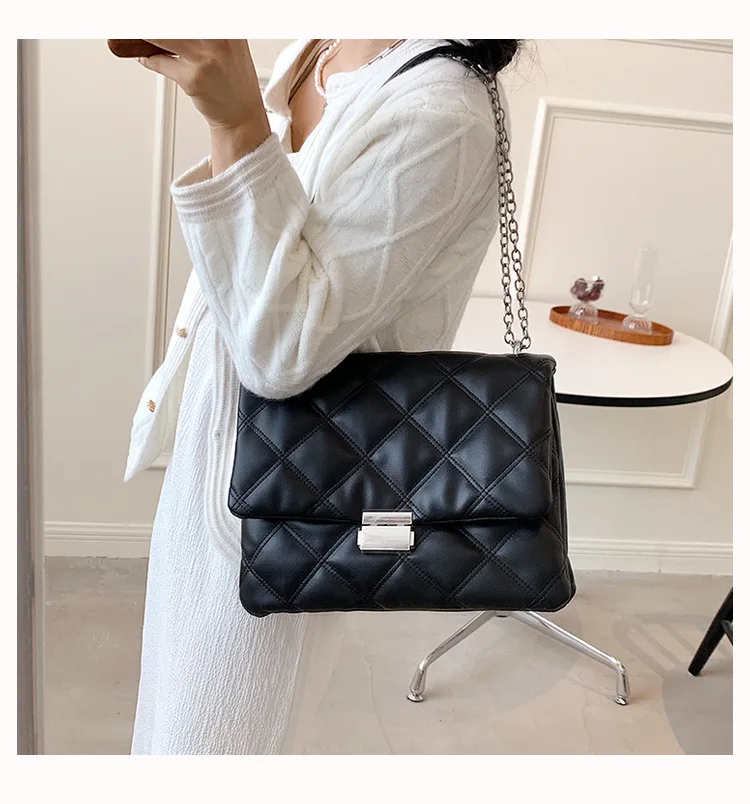 

Fashion Shoulder Bag Women Retro Luxury Designe Handbag Female PU Leather Chain Crossbody Bags Women Large Capacity Bag