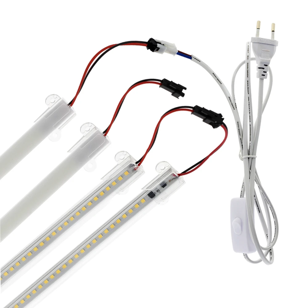 2-12x светодиодная жесткая полоса Ночной светильник под шкафы 72 светодиосветодиодный s 30 см 40 см 50 см 8 Вт с переключателем Вкл/выксветодиодный USB светодиодная балка освещение настольная лампа 220 В