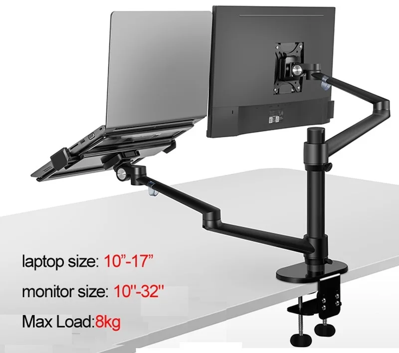 

OL-3L aluminum multifunction 10"-17"Ergonomics desk laptop stand 32" monitor desktop holder computer full motion with column bar