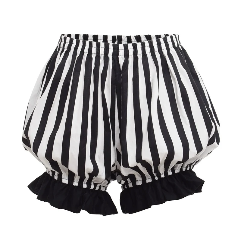 

Lolita Bloomers Women Vintage Cosplay Bottoming Pumpkin Striped Short Shorts