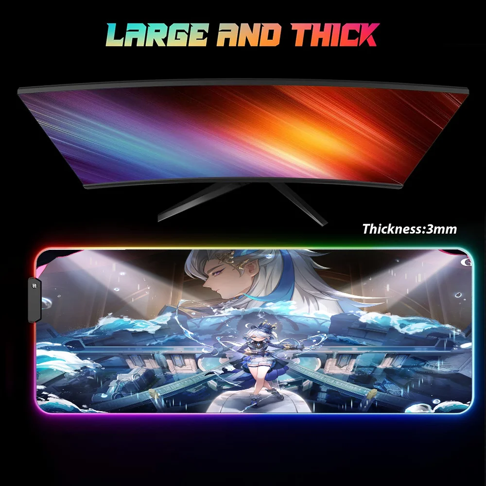 Игровой компьютерный коврик для мыши Furina аксессуары настройки Rgb аниме