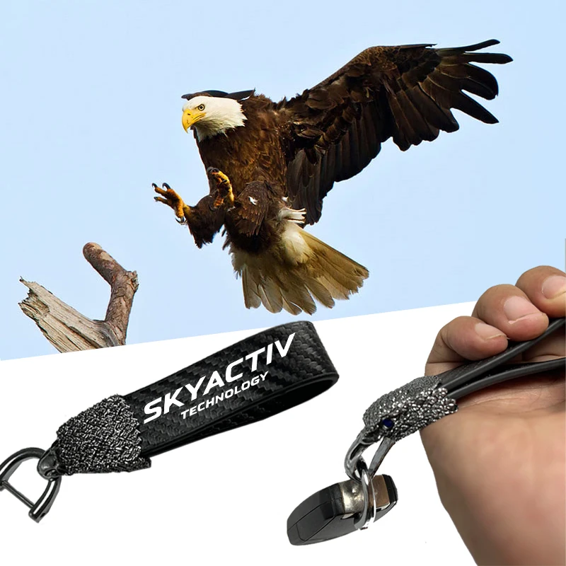 Cars Key Ring Key Chain Cars Carbon Fiber Texture for Mazda skyactiv Cars Accessories