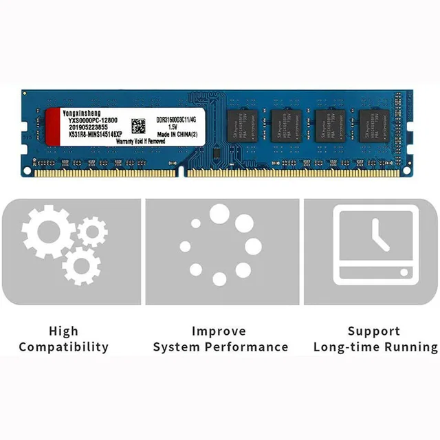 DDR3 2GB 4GB 8GB 1600MHz PC3-12800 DIMM 240 Pin Desktop RAM Computer Memory Module 1.5V Blue wide board 2