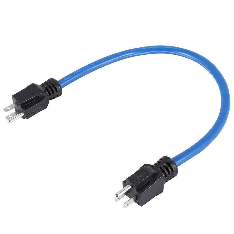 

3Prong Plug To Plug Double Male Extension Cord,Gusseted Protective Cover,Adapter Cord For Transfer Switch,12AWG 125V