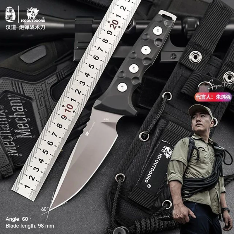 

Hando 440 steel blade outdoor survival tactics knife K10 handle camping hunting self-defense knife hiking adventure tool