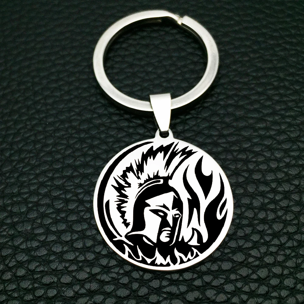 

Protector Of Liberty God of War Keychain Ancient Greek Mythology for Military Men Gifts Stainless Steel Trendy Jewelry YP8930