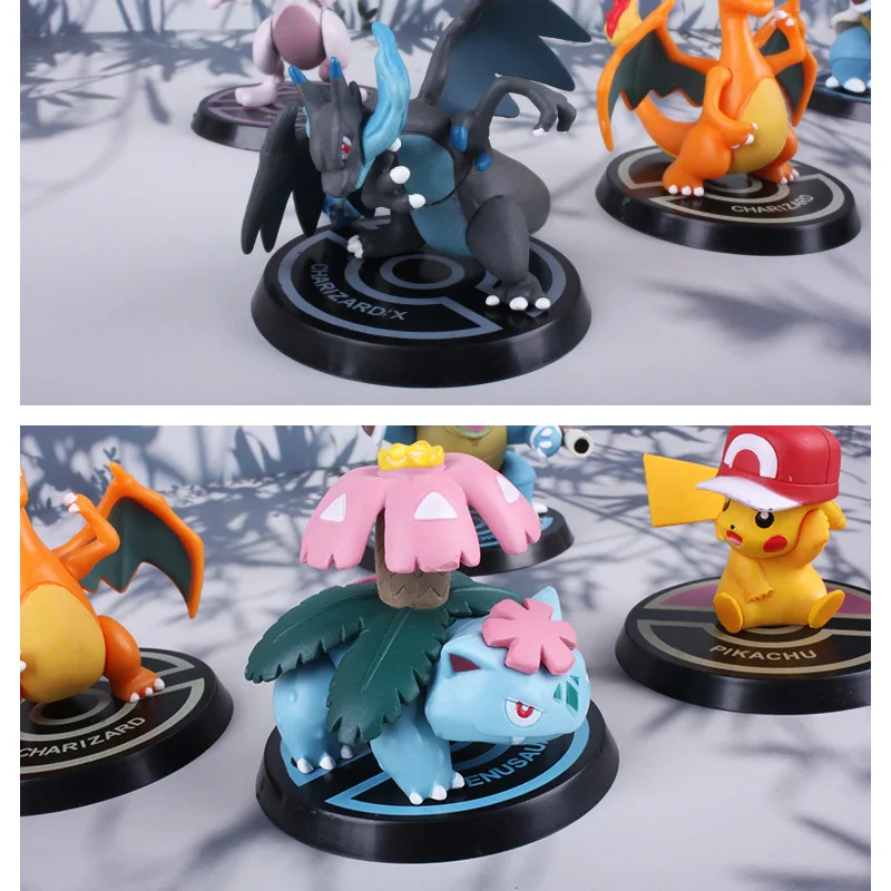 Аниме Покемон Пикачу Бульбазавр чармандер Сквиртл Mewtwo Charizard ПВХ фигурка