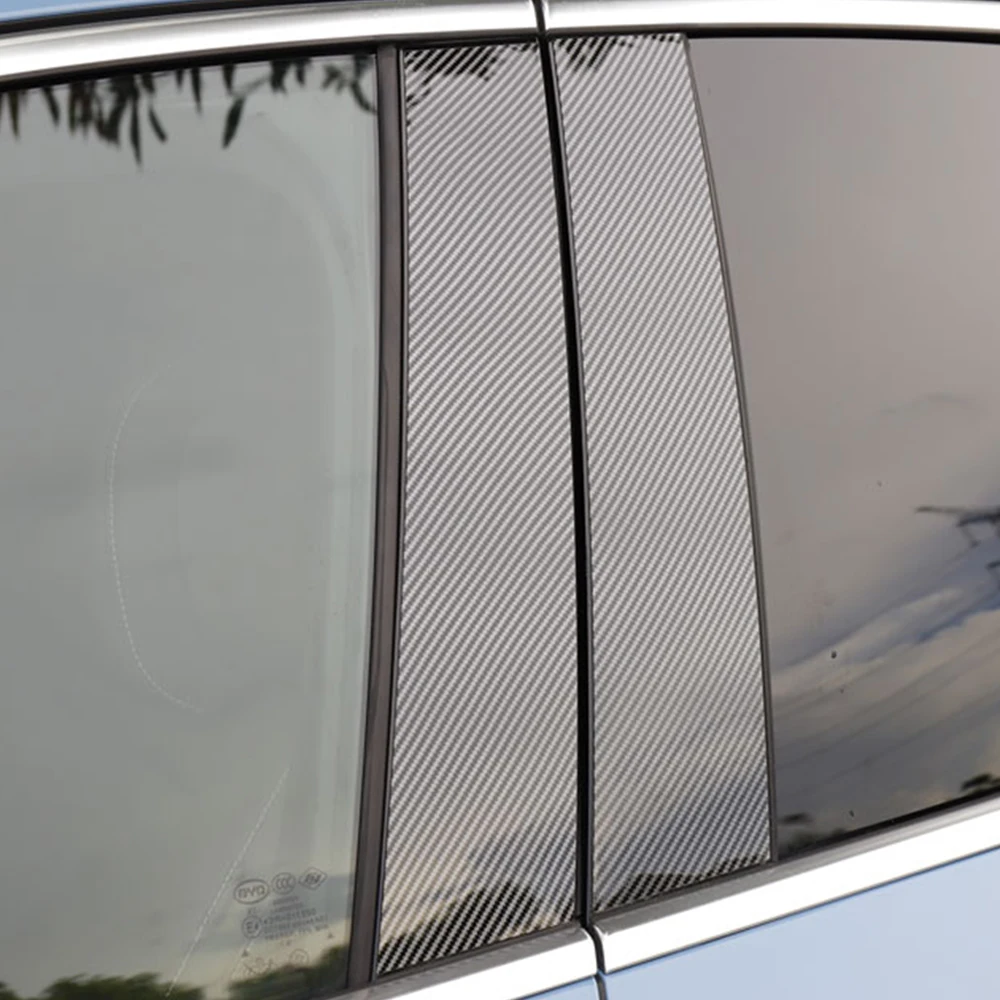 

For Citroen Elysee C-Elysee 2014-2018 Car B C Pillar Middle Central Column PC Carbon Window Trim Decoration Strip Protection