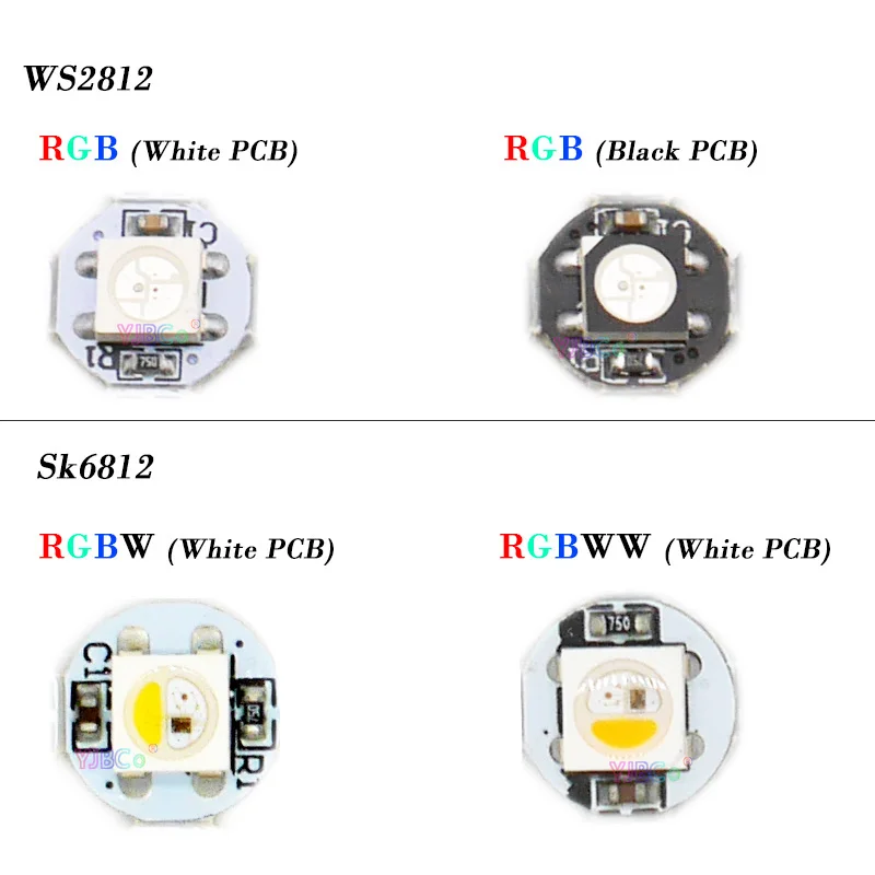 100 pieces SMD 5050 RGB/RGBW/RGBWW WS2812B LED Chips&Heatsink Built-in WS2811 IC/SK6812 IC LED Board 5V Digital Pixels modules