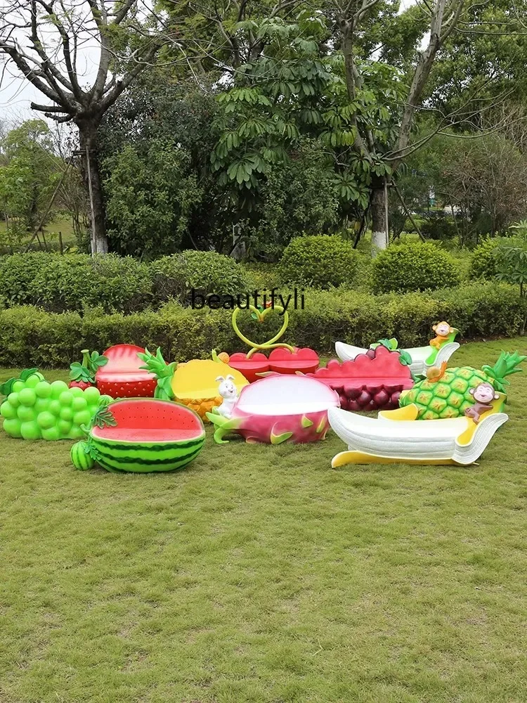 Уличный мультяшный табурет FRP для детского сада торгового центра скульптурные