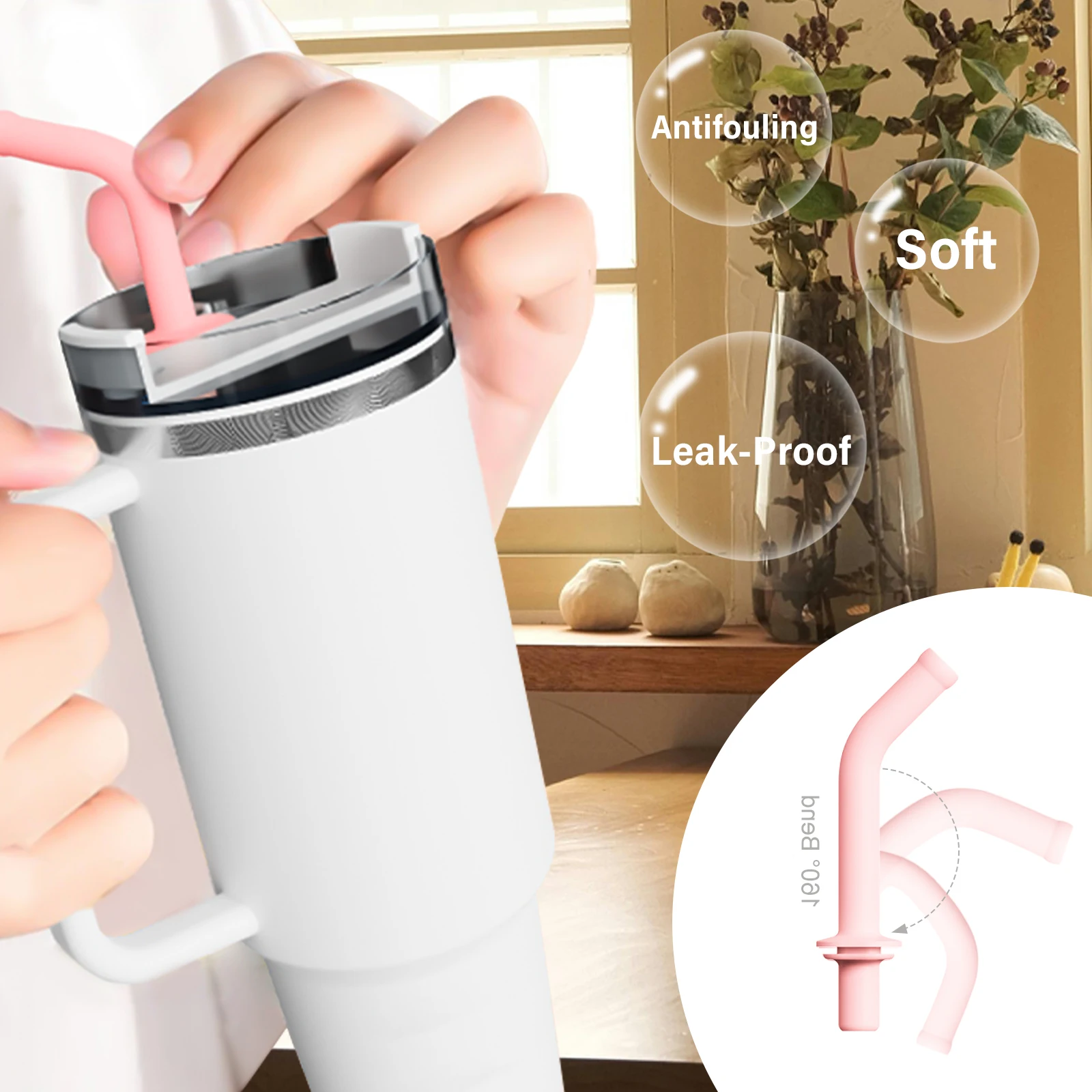 Комплект Герметичных Аксессуаров Stanley Quencher 2 0 1 С Силиконовыми Соломинками