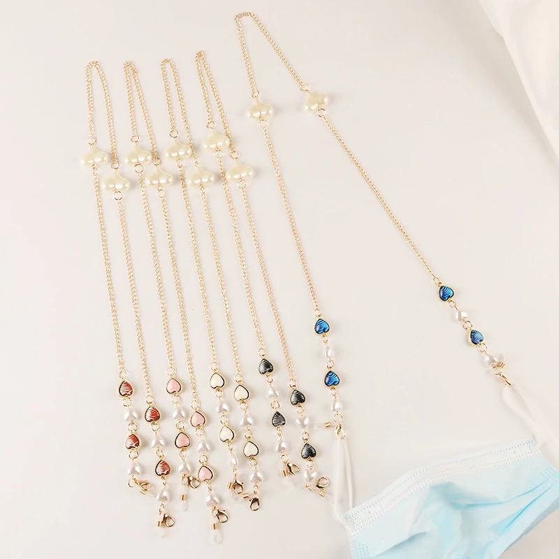 

Fashion Pearl Glasses Chain Temperament Wild Love Mask Hanging Metal Rope Eyewear Decorative Jewelry 2022 New Gift For Friend