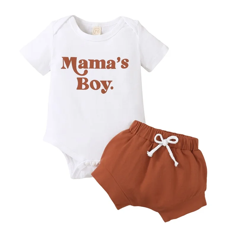 

Комплект для маленьких девочек и мальчиков с шортами, комбинезон с коротким рукавом и буквенным принтом, шорты с оборками и повязка на голову с бантом