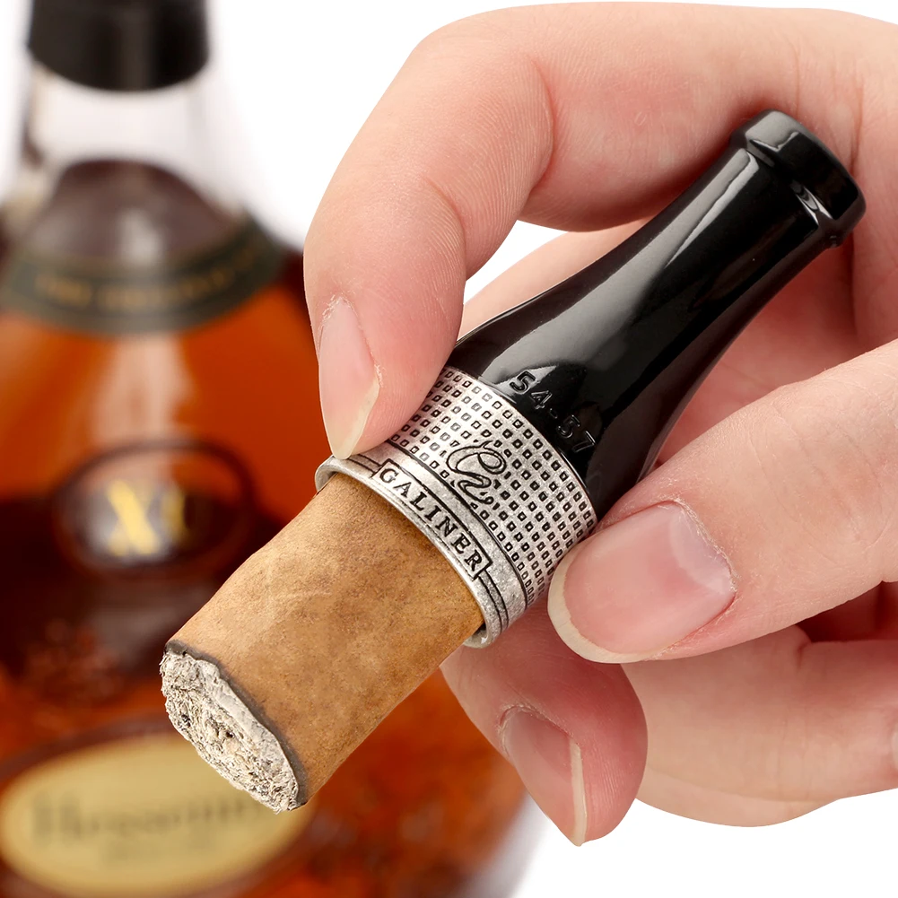 

Mini 4 Piece Gift Resin Box Galiner Gauge Cigar Cigar Tools Holder Portable Ring Size Mouthpiece Smoking