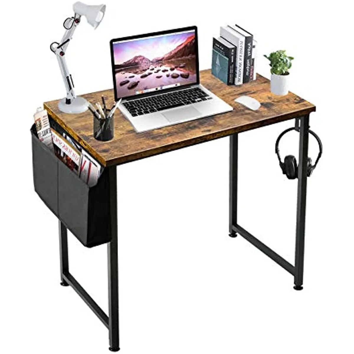 

LUFEIYA Small Computer Desk Study Table for Small Spaces Home Office 31 Inch Rustic Student Laptop PC Writing Desks