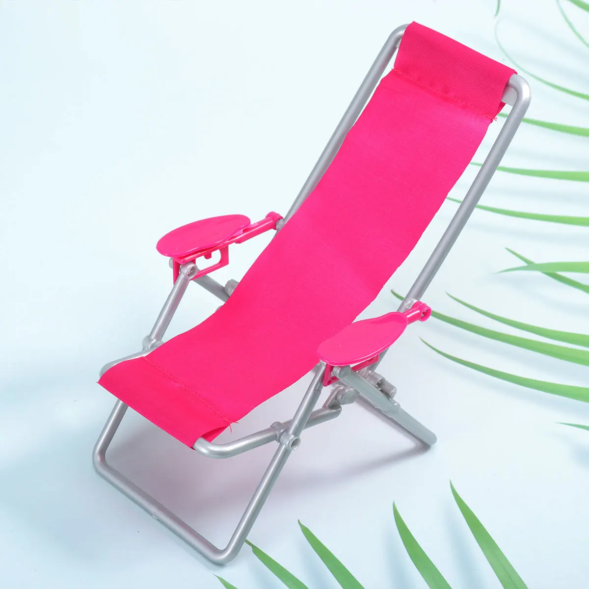 

2pcs Mini Folding Chair House Deck Lying Chair Simulation Folding Beach Chair Mini Casual Lounge Chair Home Model Accessories