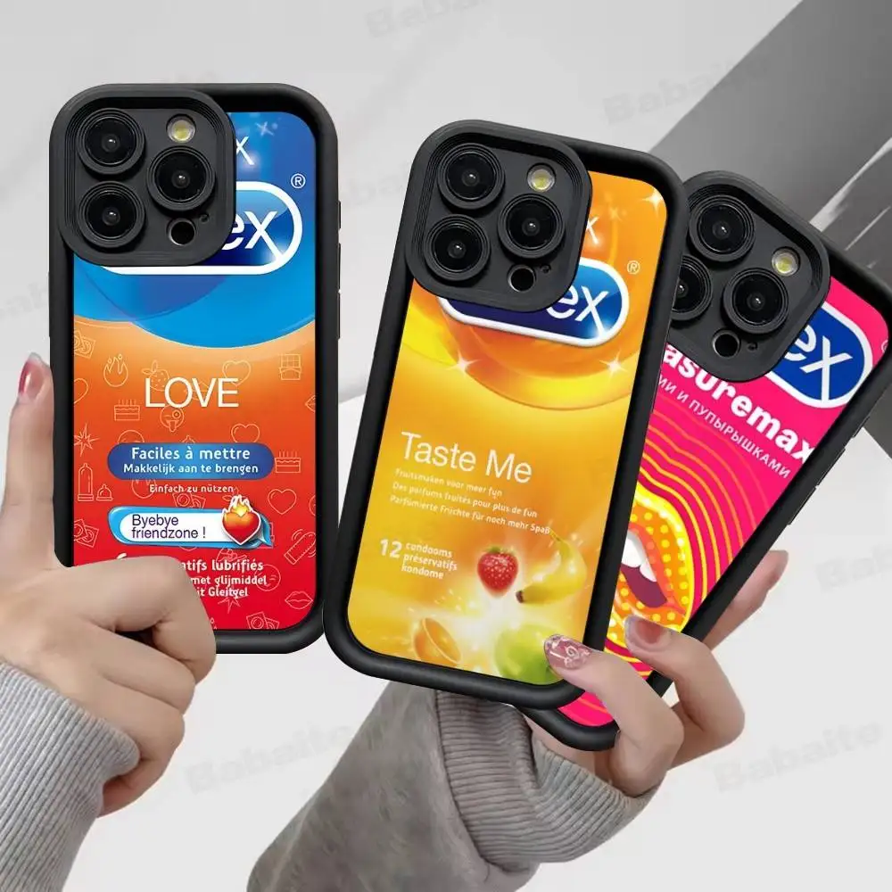 Фото Сексуальный чехол для телефона D-Durexes в стиле презерватива для iPhone 17 16 15 14 13 Pro Max Plus 12 11 №1