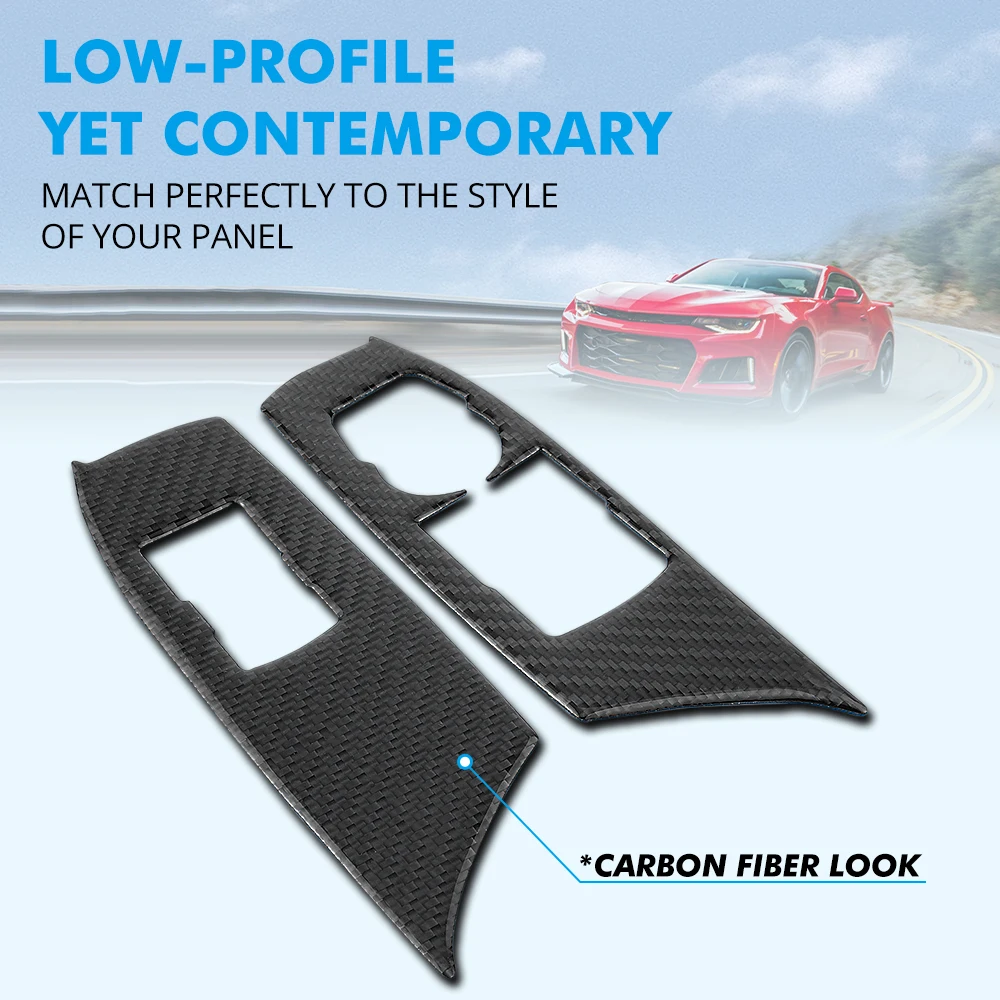 

Carbon Fiber Look Windows Shift Panel Cover Trim Frame for Chevrolet Camaro 2018+