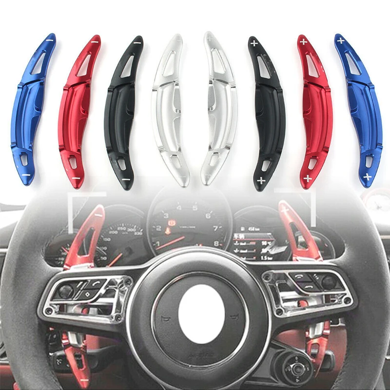 

1 pair Aluminum Car Steering Wheel Shift Paddle Extension For Porsche Panamera Macan Cayenne 911 Boxster Cayman 718 Spyder 918