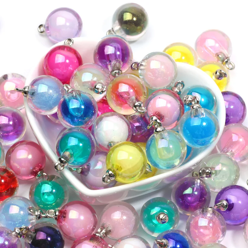 Цветные Круглые бусины для ожерелий 16x20 мм акриловые подвески изготовления