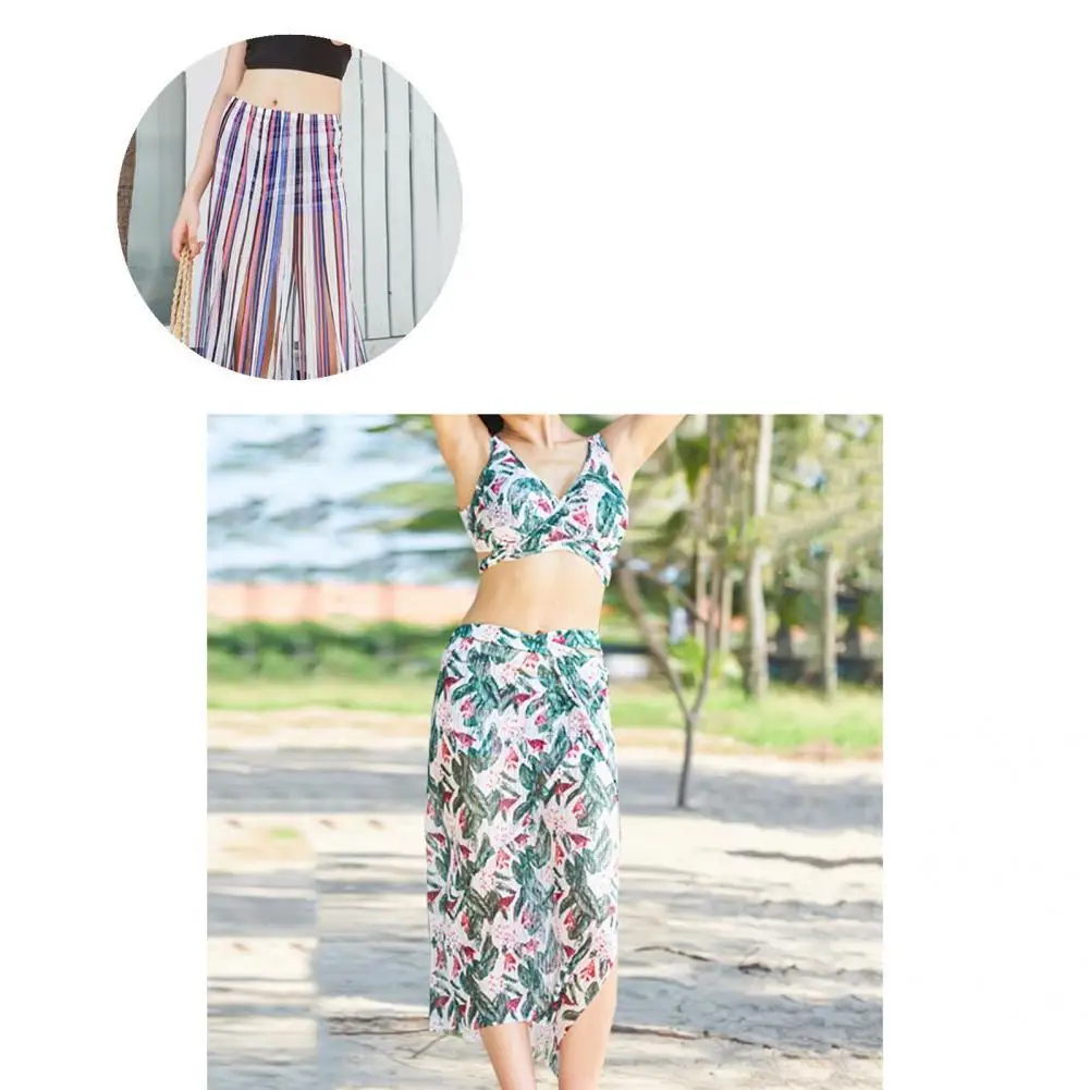 

Потрясающая Летняя юбка бикини пуш-ап с цветочным принтом 3 шт./компл., пляжная одежда, женский купальник, милая одежда для плавания