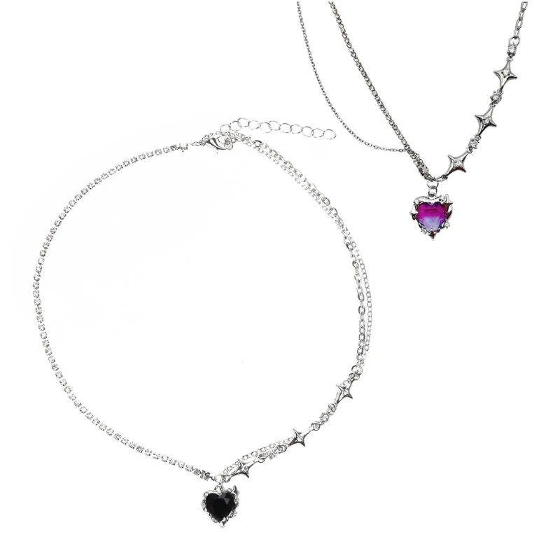 

Irregular Love Crystal Choker Egirl Collar Necklaces Women Jewelry Accessories