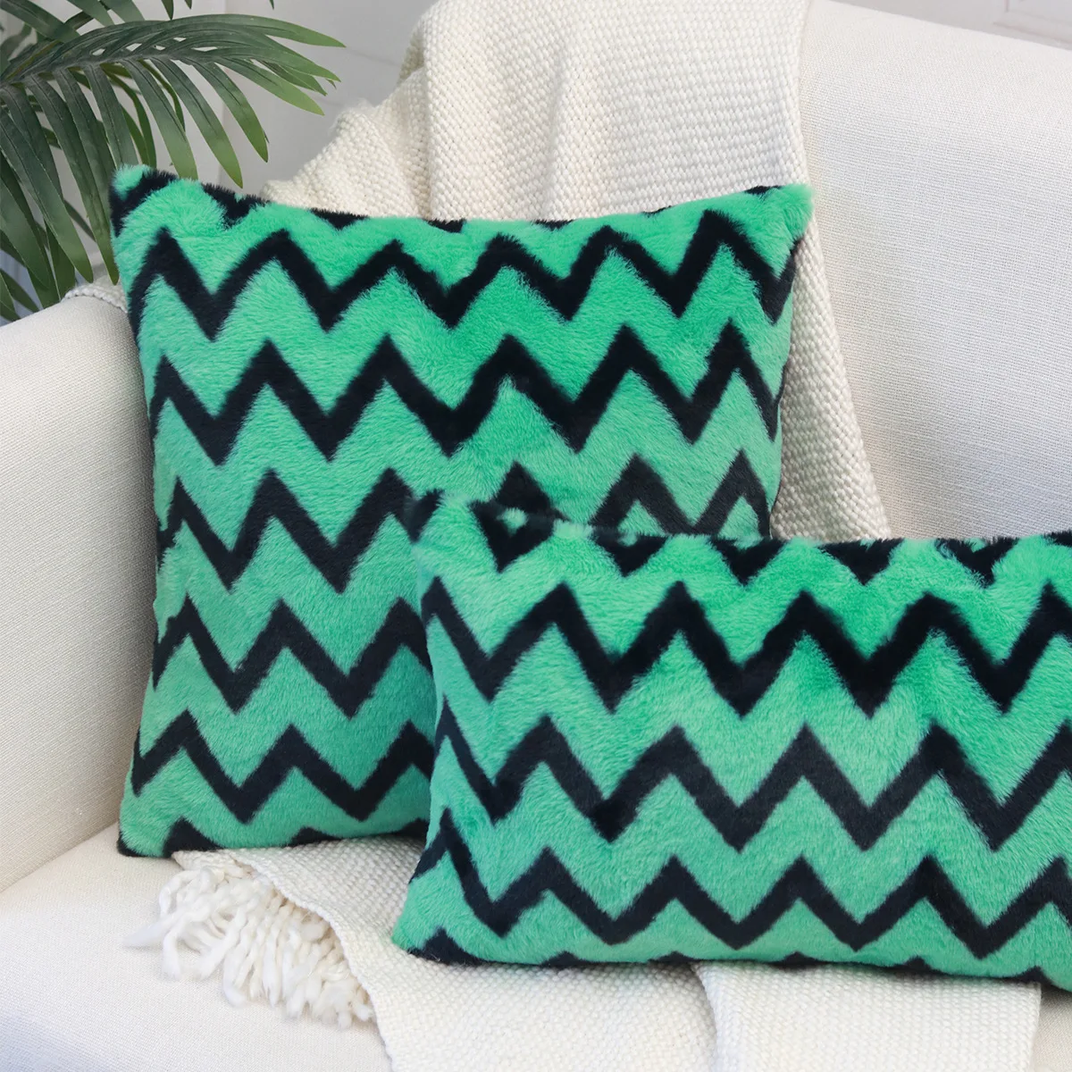 

Fluffy Soft Geometric Wavy Stripes Cushion Cover Plush Pillowcover Modern Simple Home Living Room Sofa Luxury Cushion Pillowcase