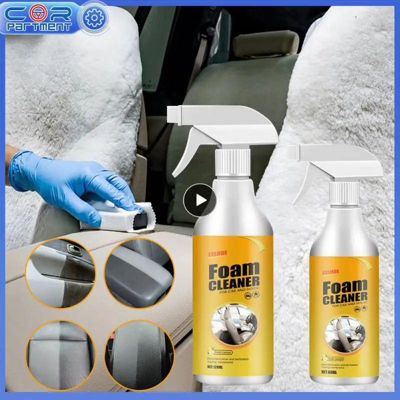 

Leather Seat Foam Cleaner Universal Uv Protection Multi-function Foam Head Cleaner Portable Car Interior Detergent Effective